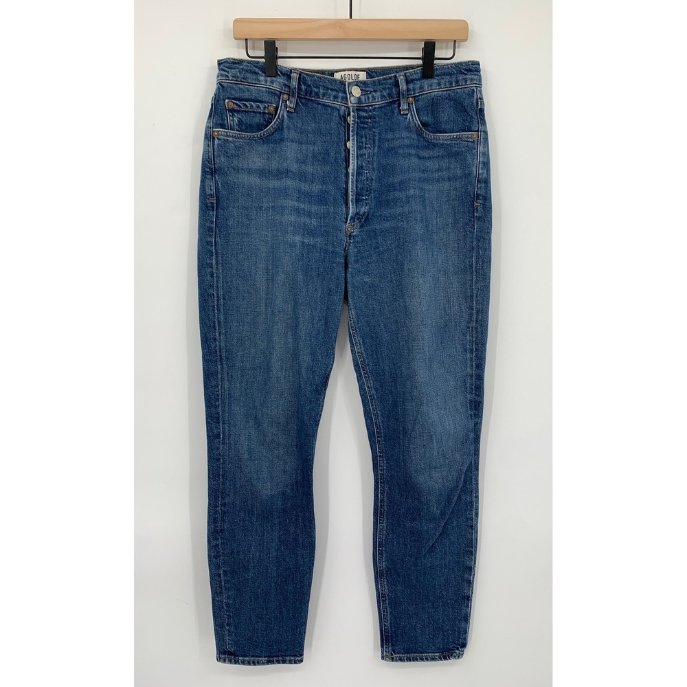 AGOLDE Jeans Womens 30 Blue Jamie High Rise Tapered Ankle Distressed Denim Pants